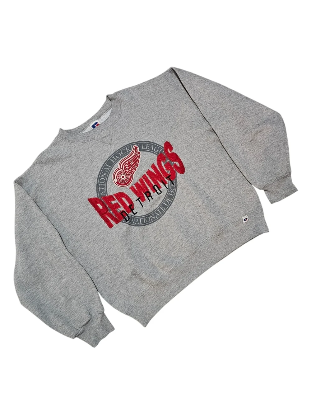 Vintage Russell Athletic Detroit Red Wings Gray Graphic Crewneck Sweatshirt - Picture 2 of 5